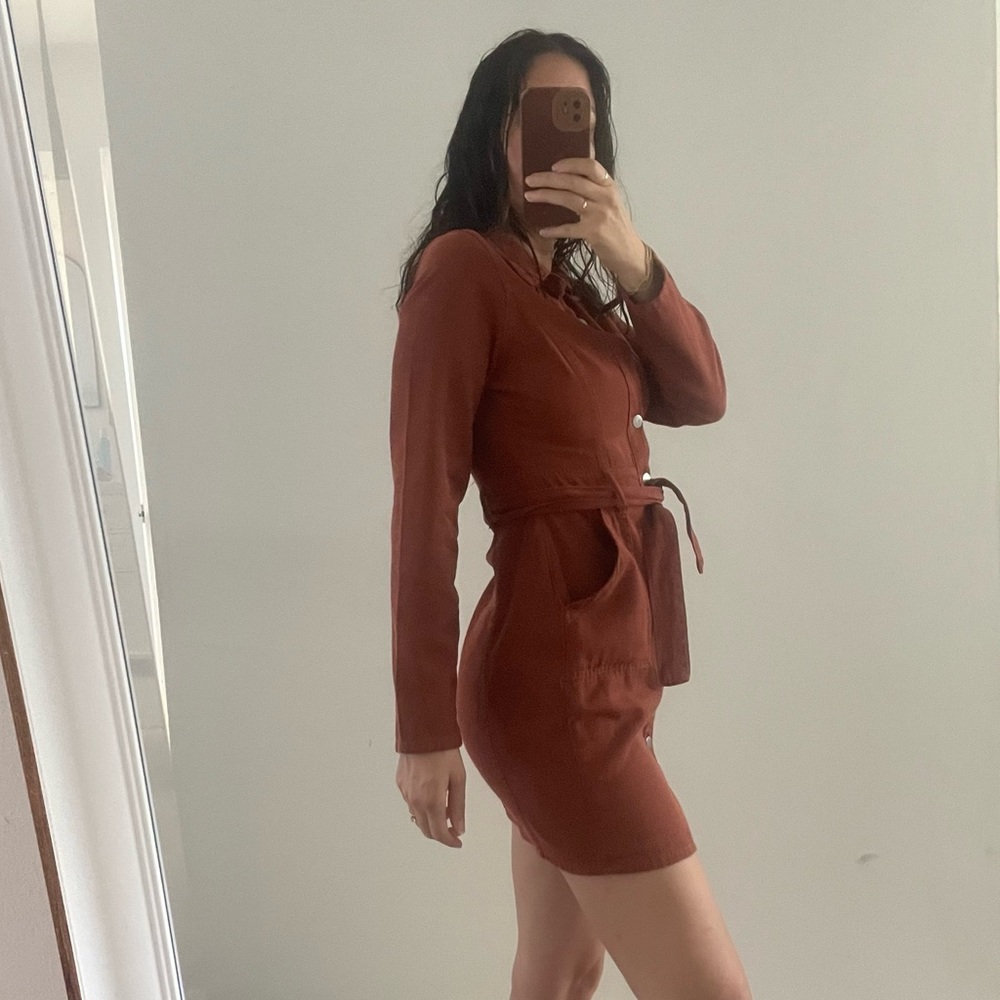 Nasty Gal Rust Button-Up Dress - Picture 4 of 4